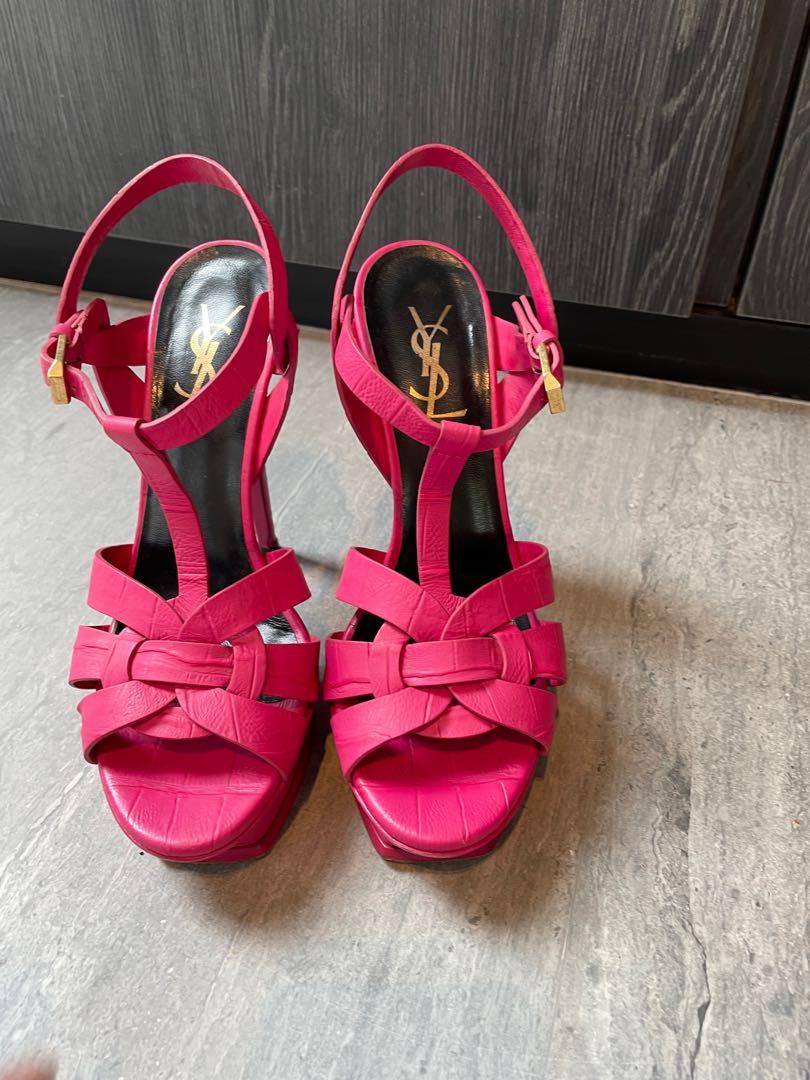 Pink ysl heels on sale