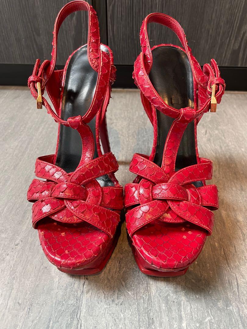 Ysl tribute heels red outlet