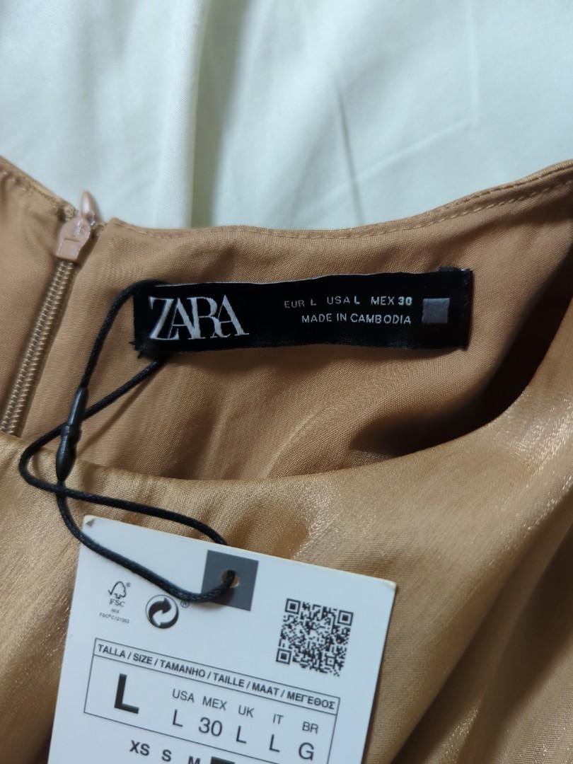 Zara Copper Gown with Sleeves, Women's Fashion, Dresses & Sets, Dresses