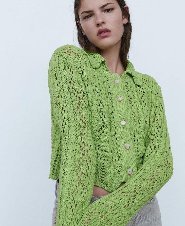 Zara crochet knit cardigan