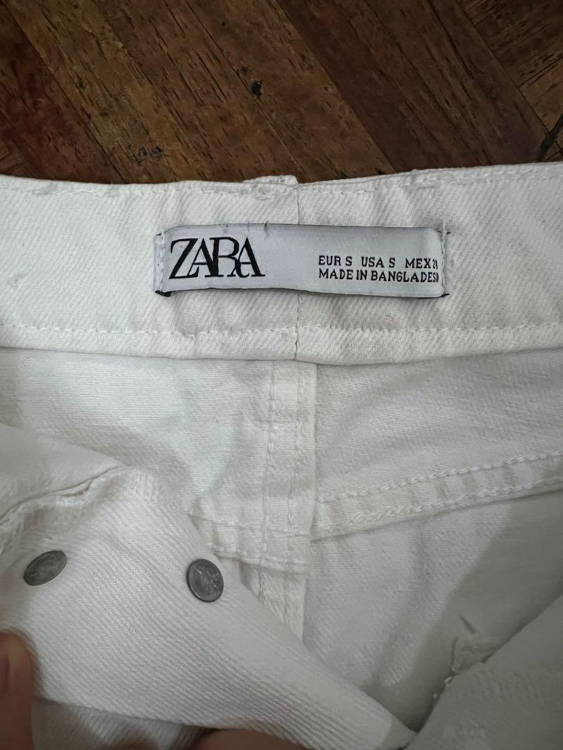 ZARA White Distressed Skirt (Category: Skirts) located in Quezon City. Submitted by ddgcloset (Listing ID 1172558235, Image 2). Description: Negotiable Small Stains.