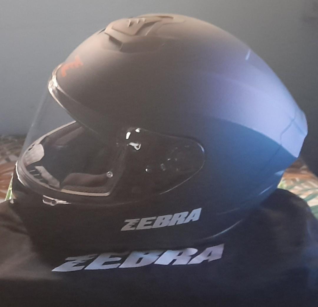 Zebra helmet store matte black