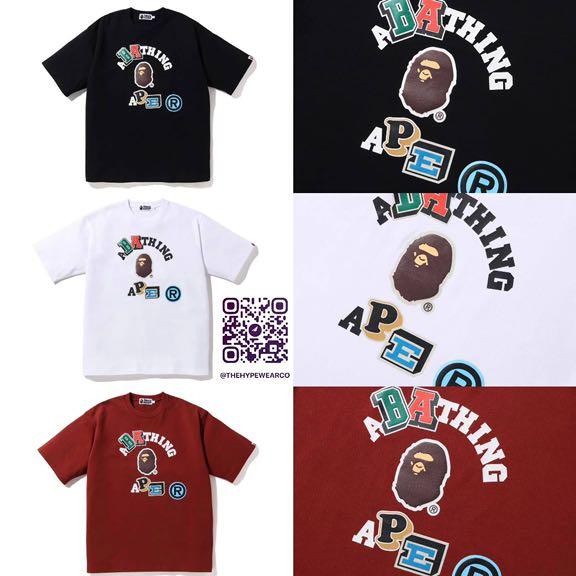[16/7 Release]Bape Multi Fonts Relaxed Fit College Heavy Tshirt