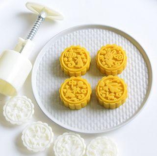 ◎50g◎立體嫦娥玉兔造型月餅模(1桶+4花片)/食品級手工模/冰皮月餅模/綠豆糕模