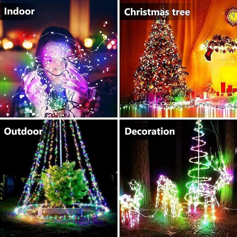 ???? ???????????????? ????????????????????????????????!) Fairy Lights, Bluetooth App Control USB  Powered 32.8ft 100LEDs RBG Color Christmas Tree String Lights for Indoor ,Bedroom,Wedding,Chirstmas,Party Decoration, Furniture  Home Living,  Lighting  Fans, Lighting on Carousell