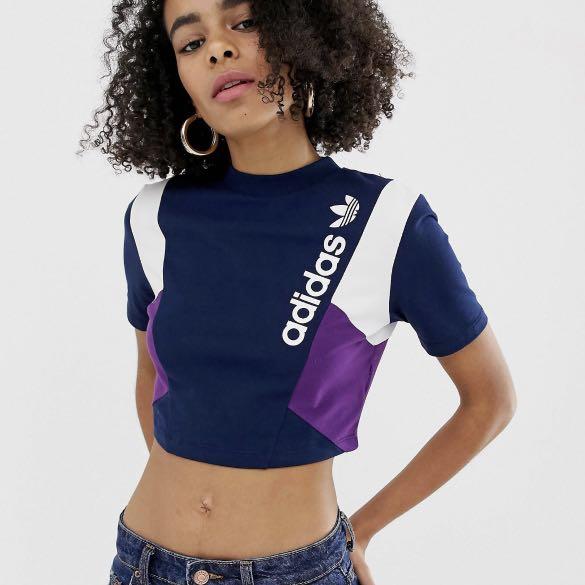 Originals linear crop crew sweatshirt top