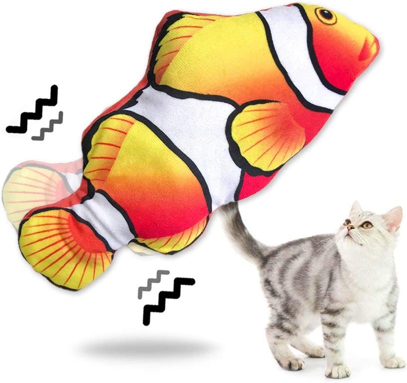 Moves by Itself Catnip Toys Perfect for Biting Indoor Interactive Dancing Fish for Kitty Chewing and Kicking Amakunft Electric Fish Cat Toy 