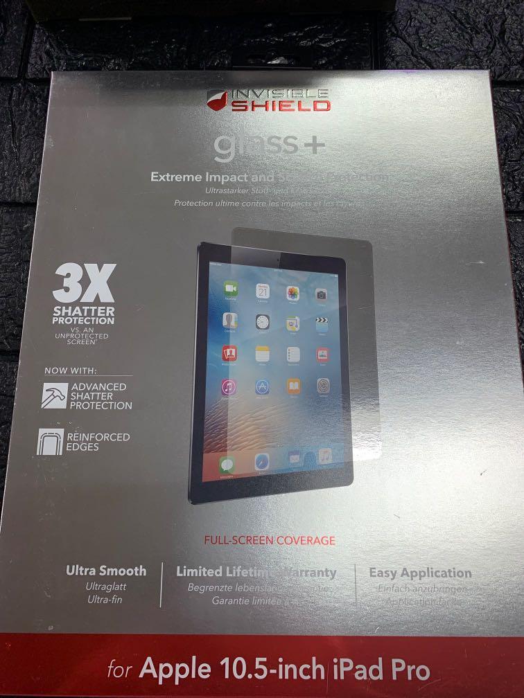 Apple 10.5 inch Ipad Pro Invisible Shield Glass+ (Category: Cases & Sleeves) located in Pasay City. Submitted by ayinong168 (Listing ID 1172704852, Image 1). Description: Item is in excellent condition mint sealed many stocks available pm for orders.