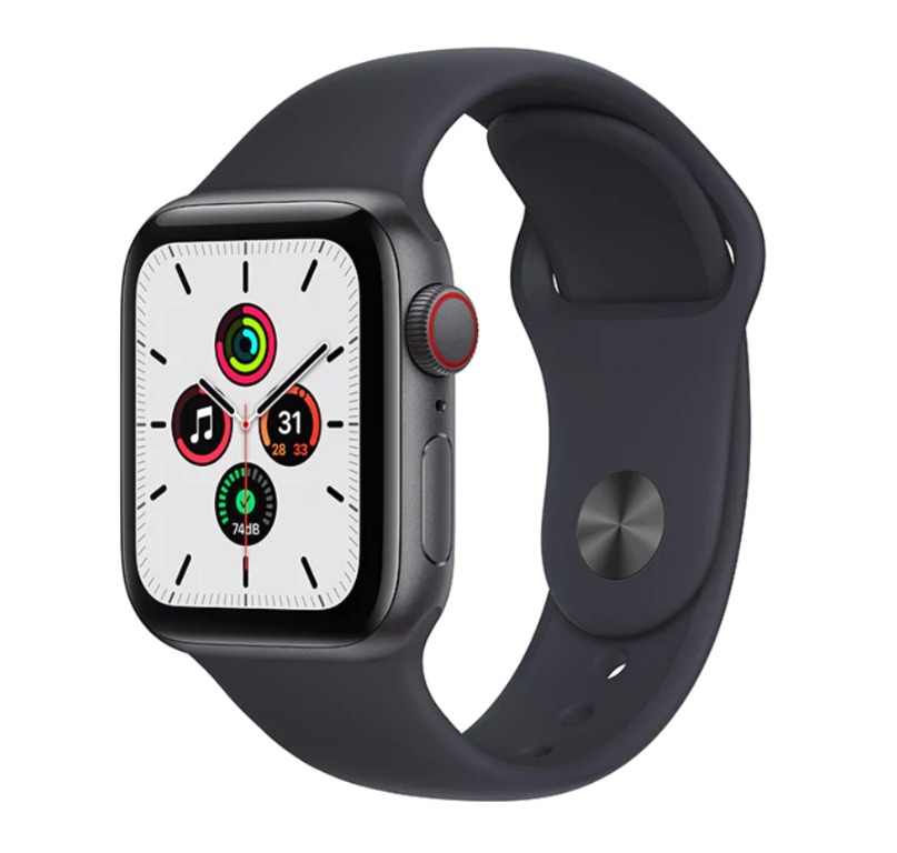 Apple Watch 44mm SE Space Gray Aluminium Case Charcoal Sport Loop