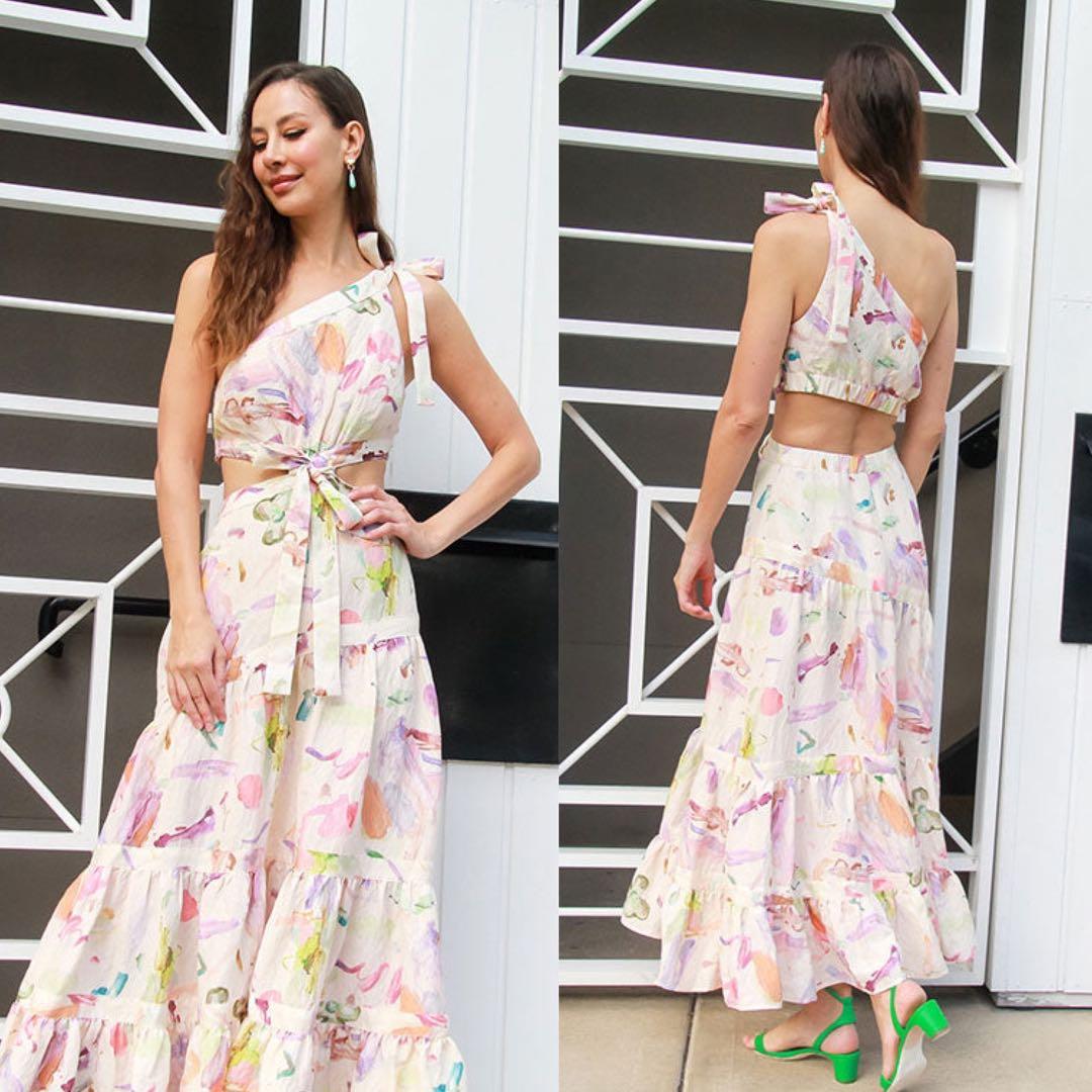 Last pc AU6)•Alemais Silk Blend Annie Asymmetrical One shoulder dress,  Women's Fashion, Dresses u0026 Sets, Dresses on Carousell
