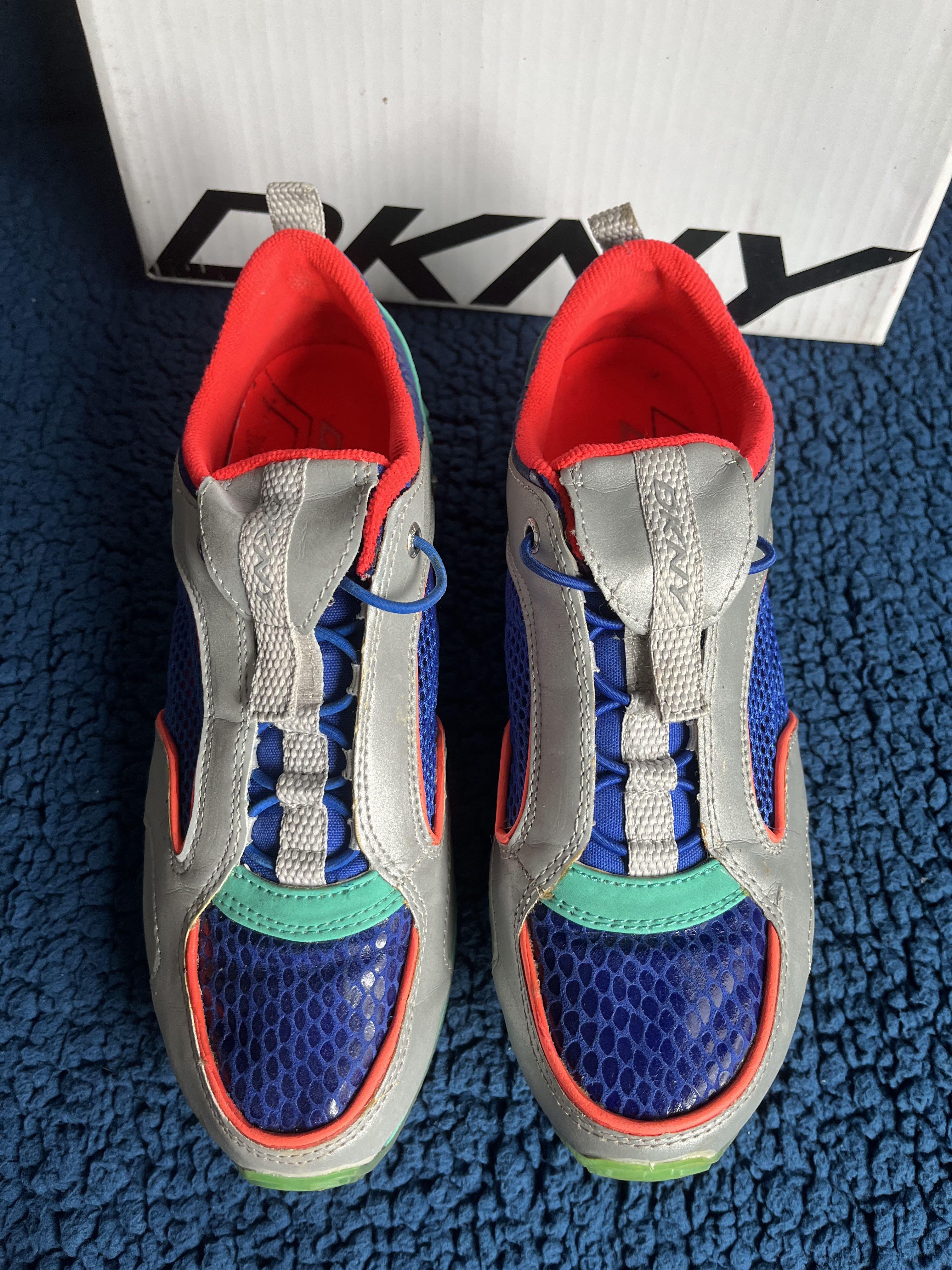 Authentic designer DKNY sneakers size 37 5 silver multicolor reflective Luxury Sneakers Footwear on Carousell