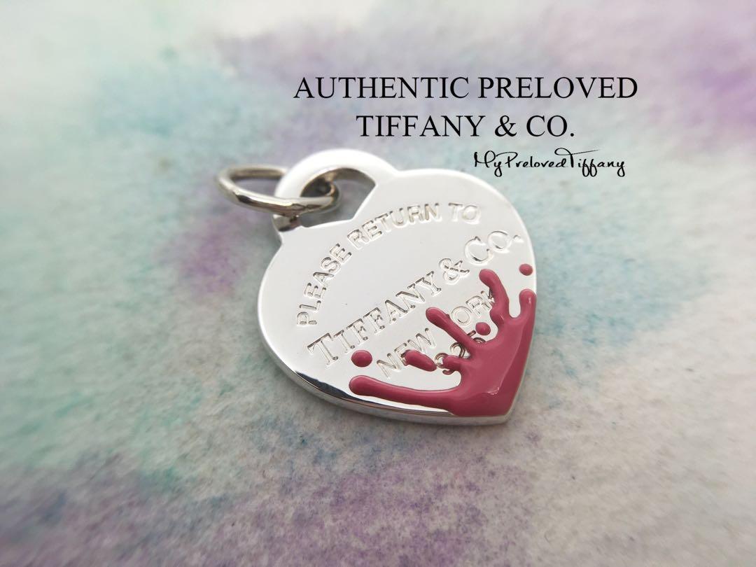 Authentic Tiffany Co. Return To Hot Pink Enamel Splash Medium
