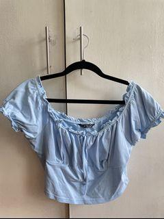 Baby Blue Shein Crop top plus size