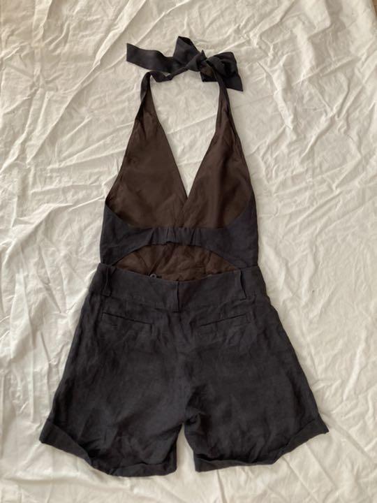 BALLSEY Stylish overall one-piece shorts halter neck