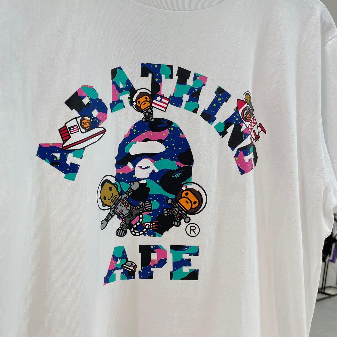 【 BAPE X KID CUDI 】COLLEGE MOON MAN TEE