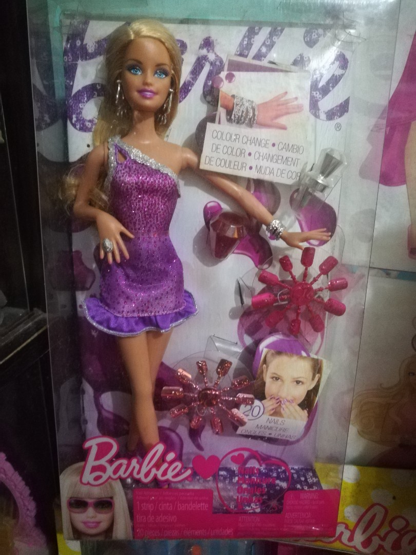 Barbie Doll Articulated Pivotal Waist Blonde Flat Feet Jewelry Painted Nails  | eBay