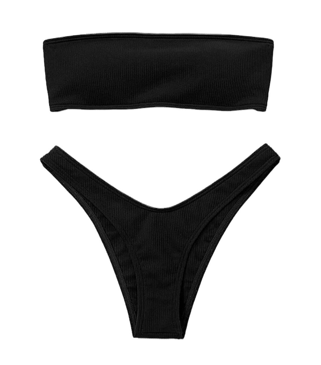 Black Cheeky swimsuit bikini (small), Women's Fashion, Swimwear, Bikinis & Swimsuits on Carousell