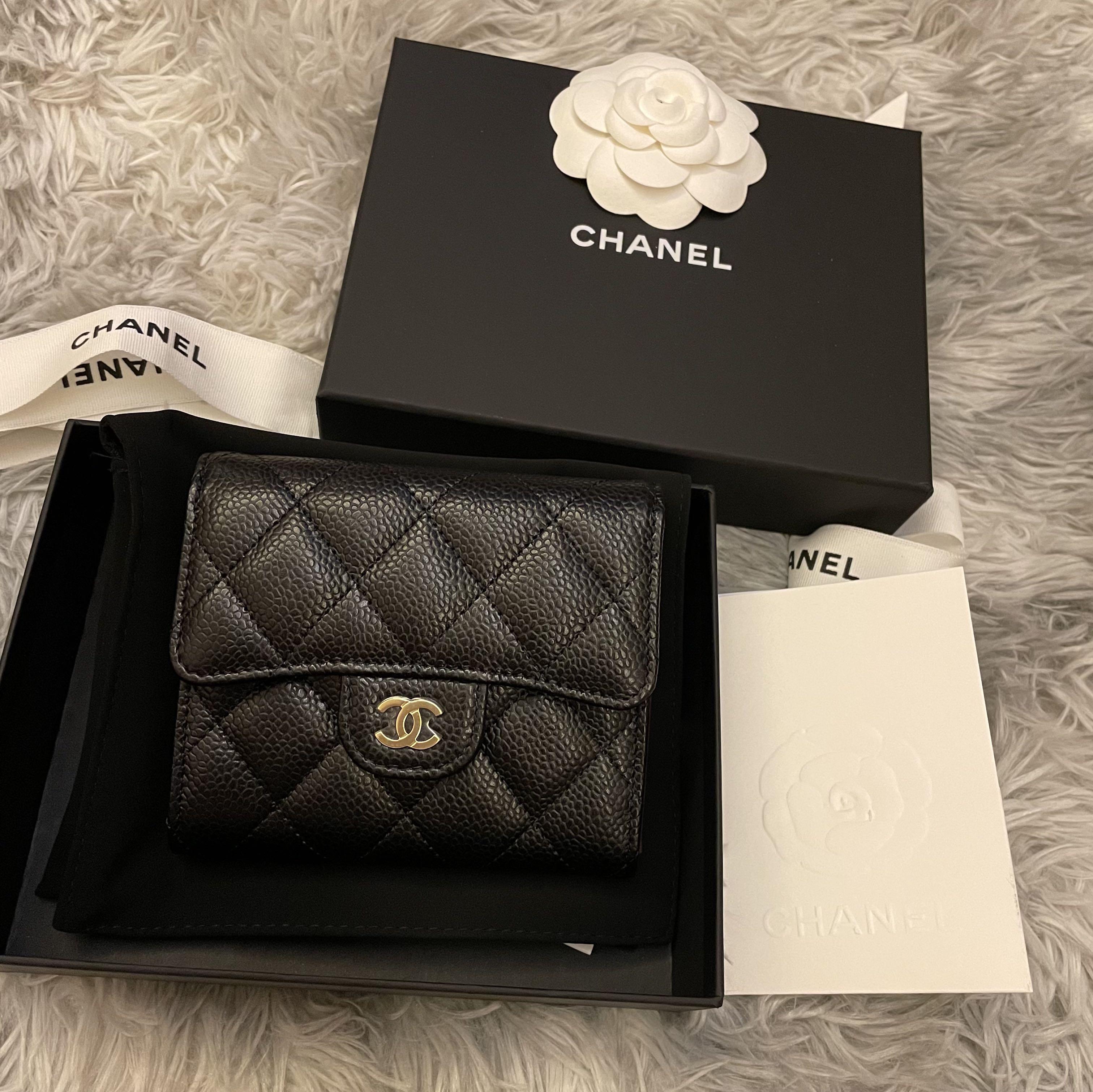 BN Chanel classic small trifold compact flap wallet, Luxury, Bags