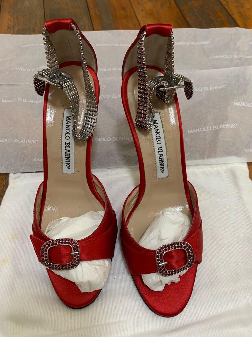 Brand New Genuine Manolo Blahnik Red 3.5 inch High Heels