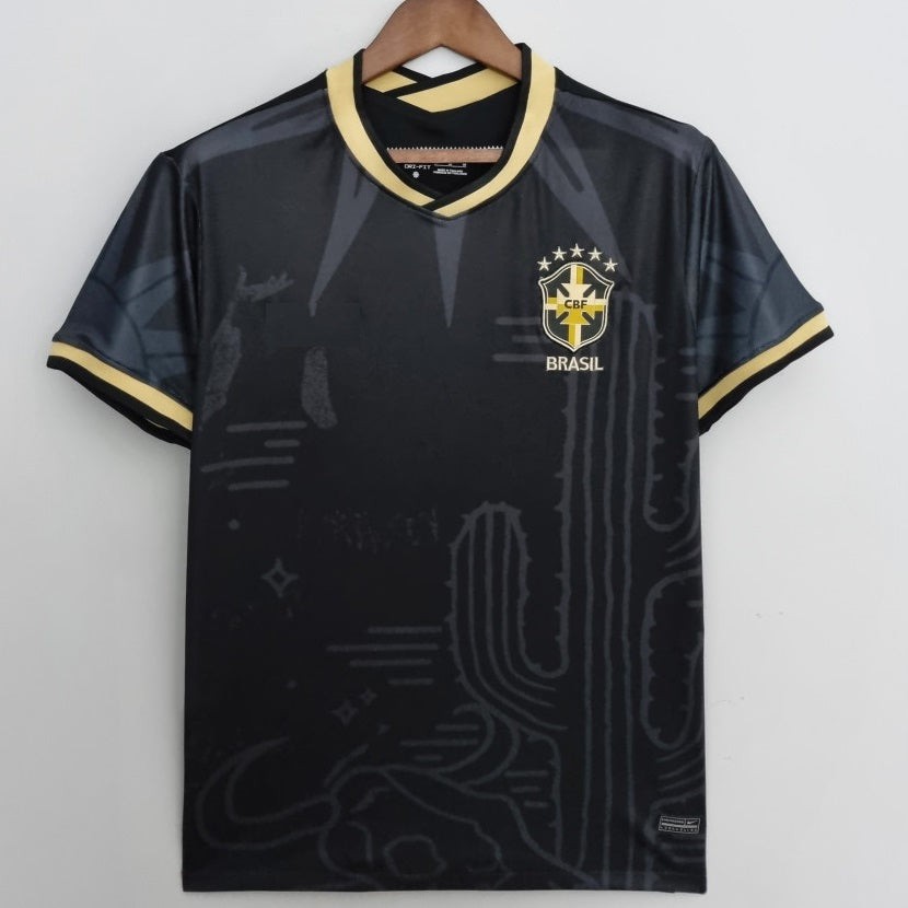 Brazil Black Jersey 2022 National Football Jersey Soccer Jersey t-shirt,  Men's Fashion, Activewear on Carousell