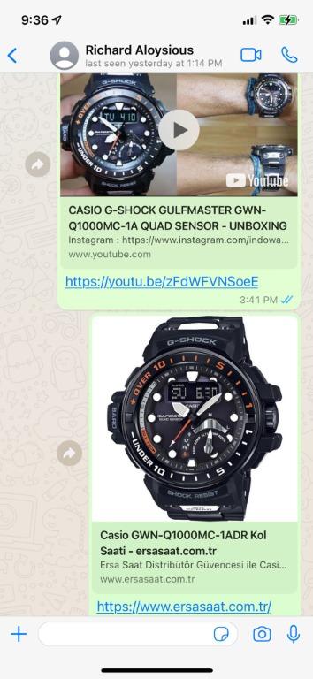 CASIO G SHOCK GULFMASTER GWN Q1000MC 1A QUAD SENSOR