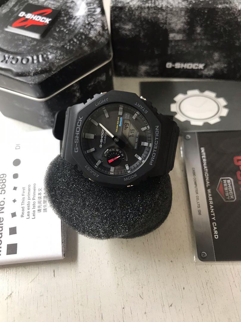 Casioak Gshock GAB2100-1A (Category: Men's Watches) located in Manila. Submitted by seikowatchfactory (Listing ID 1172760280, Image 3). Description: BNIB 10/10 Model: Casio Gshock GAB2100-1A Price: 6595 pesos Specifications: Case Size: 48.5 x 45.4 x 11.9mm Case/Bezel Material: Carbon/Resin Shock Resistant Mineral Glass Neobrite Carbon Core Guard Structure Tough Solar Solar Powered Weight: 52g Full Auto-Calendar (to year 2099) Button Operation ton