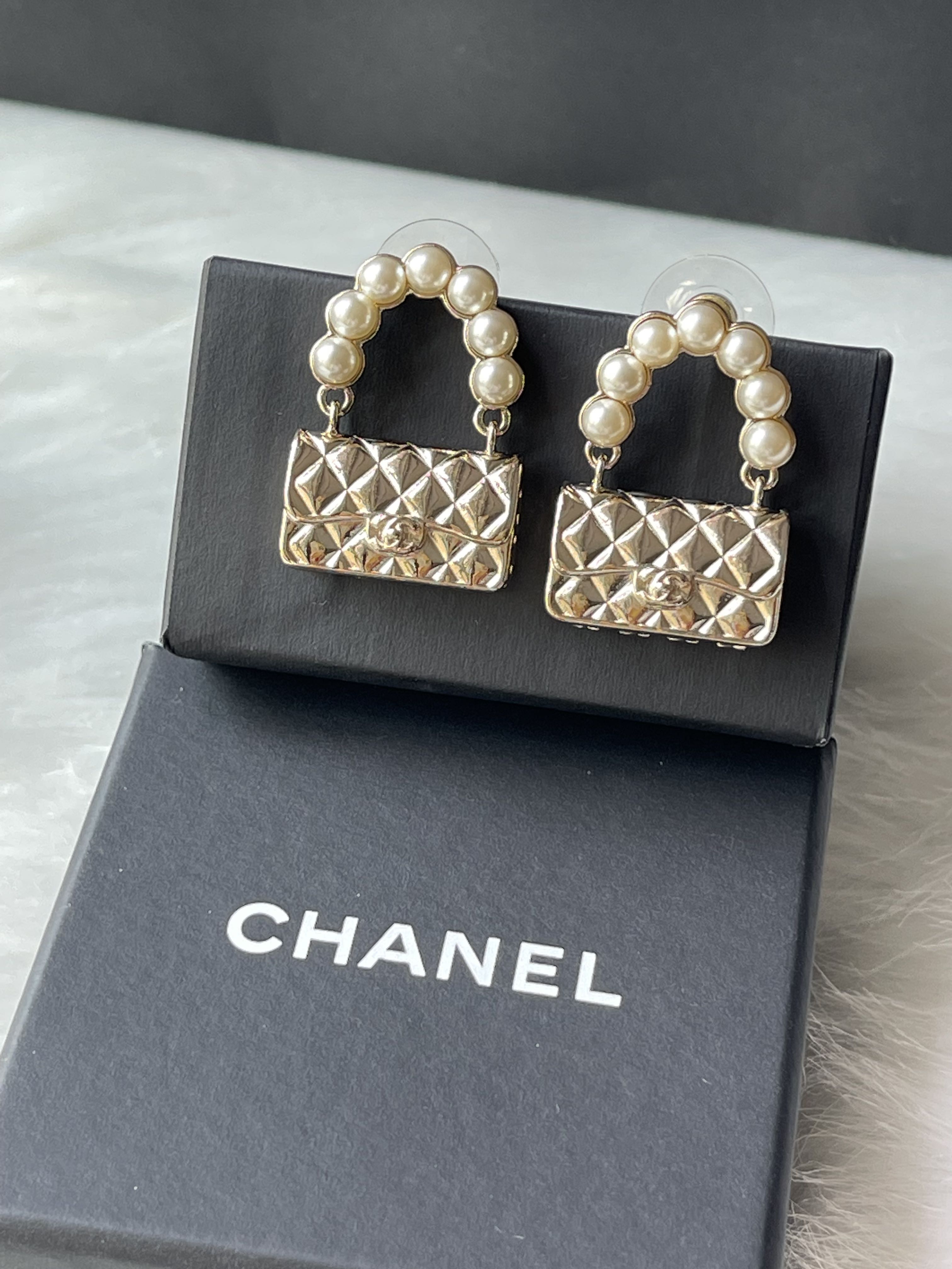 Chanel Handbag Pearl Earrings Luxury Accessories on Carousell