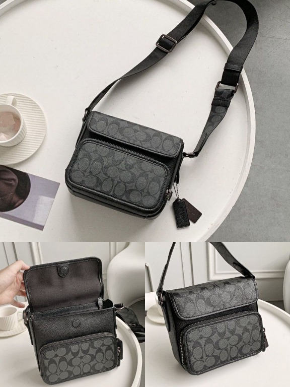 Coach C9870 Sullivan Flap Crossbody In Signature Canvas Men Sling