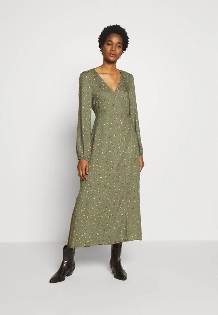Olive green cotton dress best sale