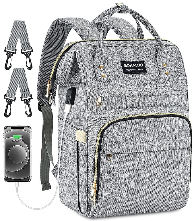 (Sample 8) Diaper Bag Backpack, Mokaloo Large Baby Bag, Multifunctional Travel Back Pack, Anti