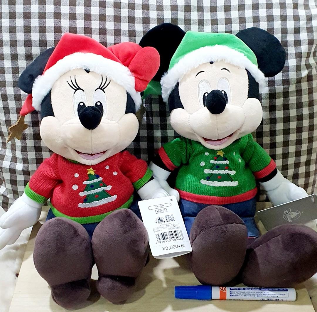 Disney Store Mickey and Minnie Christmas plush pair 40cm