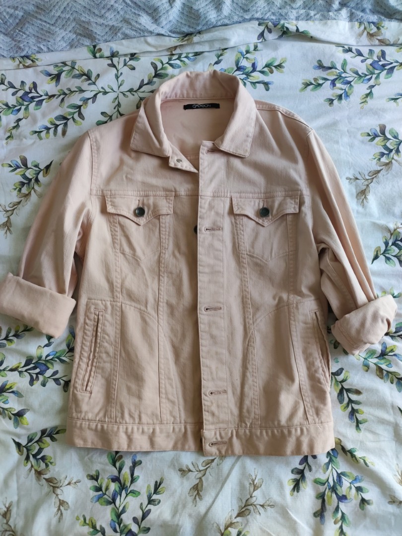 Dusty pink denim jacket shop