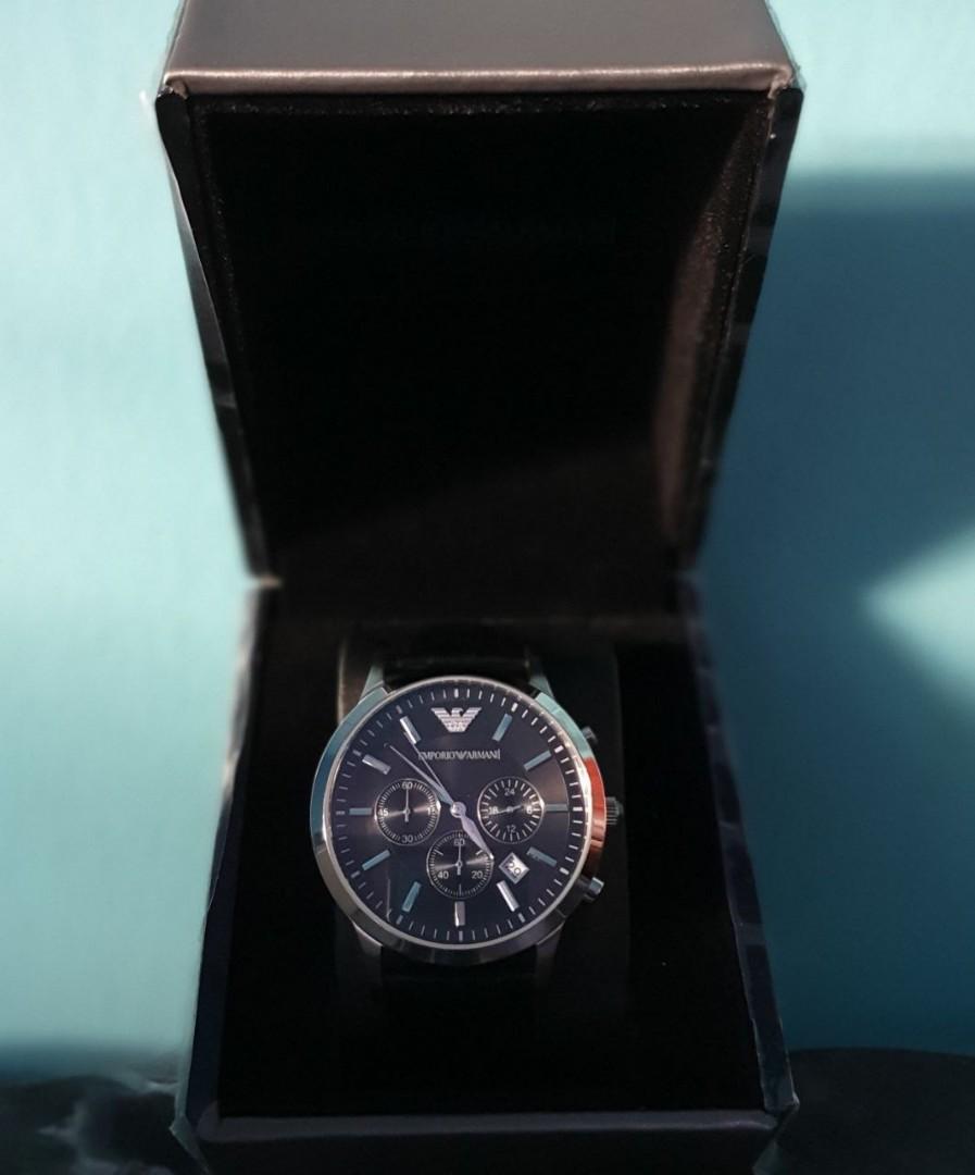 Emporio Armani Classic Rose Gold Chronograph Steel Strap Watch For Men - AR2452