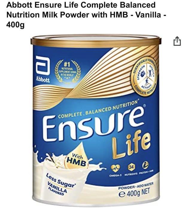 Ensure Life Milk Powder (less sugar vanilla flavour), Health