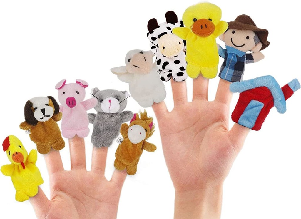 Finger puppets - OLD MACDONALD HAD A FARM - set of 10 pieces- Pretend ...