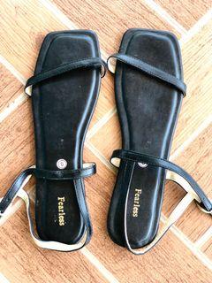 Flats Sandals Black Size 8