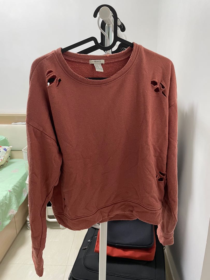 Forever 21 ripped sweater Carousell