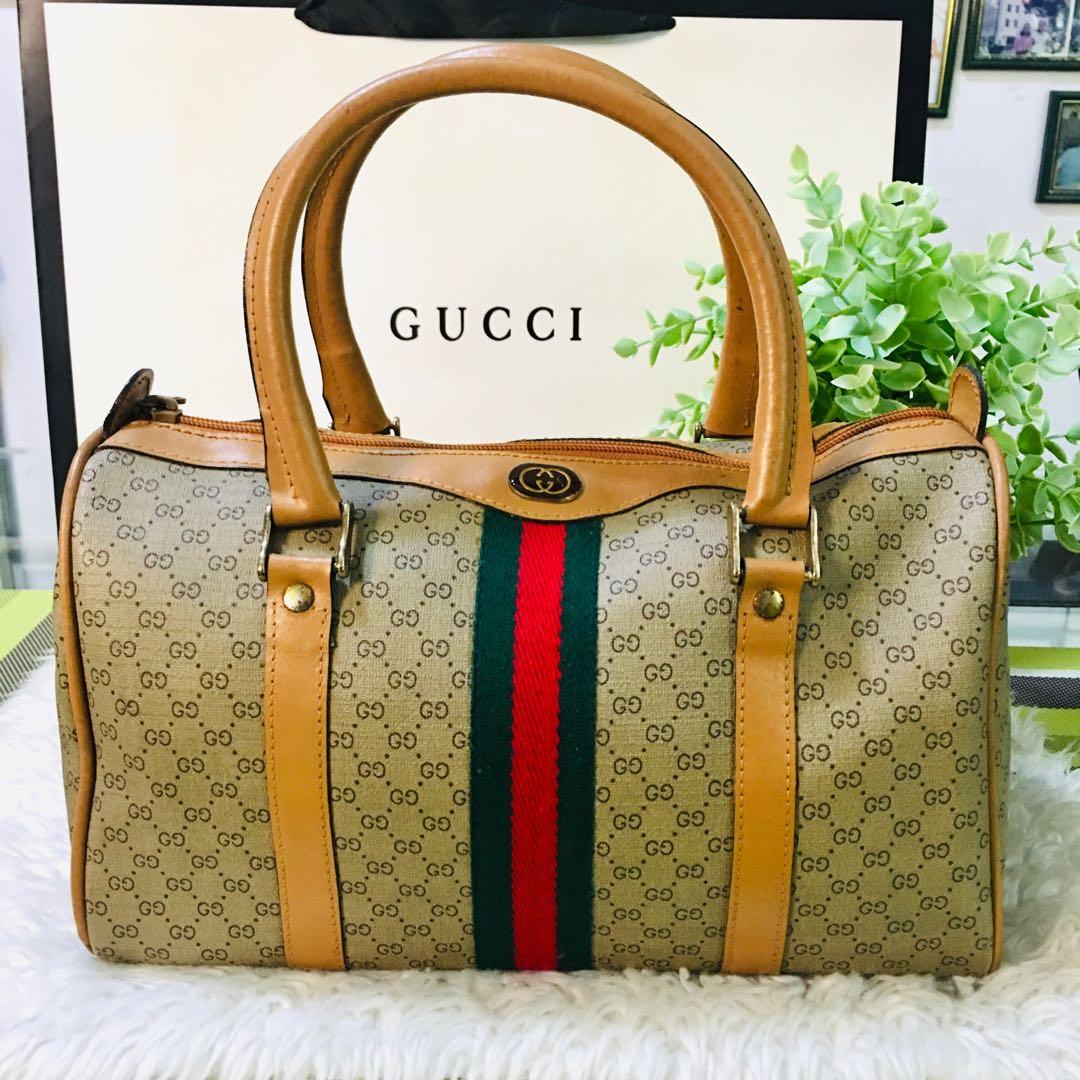 Authentic Gucci Boston Bag , Luxury, Bags & Wallets on Carousell