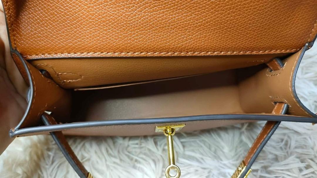 Hermes Mini Kelly Brown Real Leather [TheFabSource TFS22LC], Women's  Fashion, Bags & Wallets, Cross-body Bags on Carousell