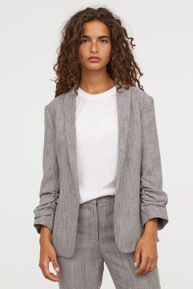 H&m ruched 2025 sleeve blazer