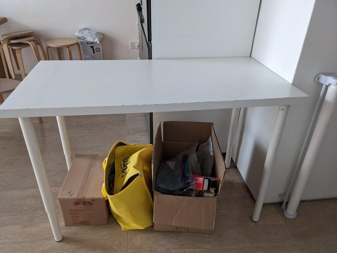 IKEA table with adjustable legs, Furniture & Home Living, Furniture