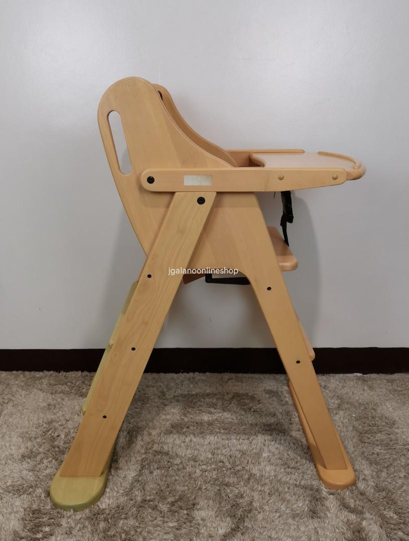 Jibunde Baby Highchair Foldable Wooden Highchair, Babies & Kids