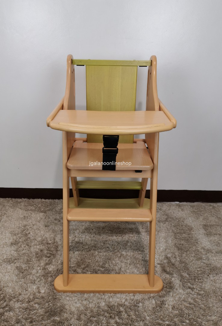 Jibunde Baby Highchair Foldable Wooden Highchair, Babies & Kids
