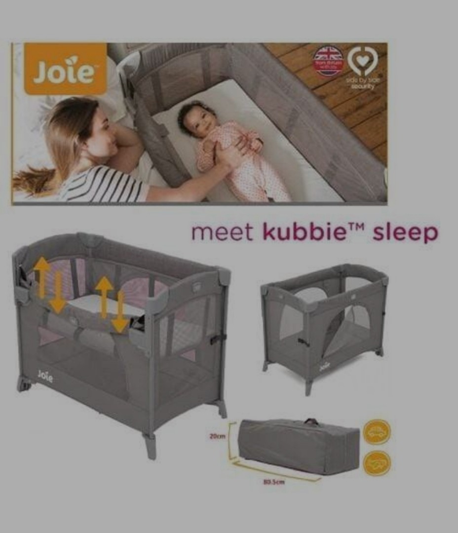 Joie Kubbie Travel Cot Foggy Grey, Babies & Kids, Baby Nursery & Kids