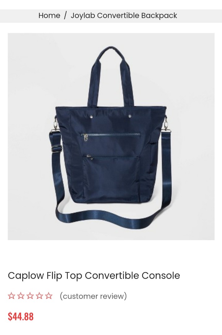 JOYLAB convertible backpack large navy blue sling bag
