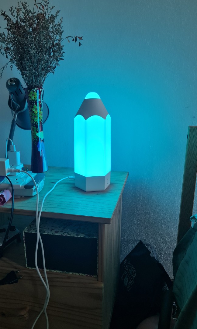 Kids ikea pencil lamp, changes colours., Furniture & Home Living