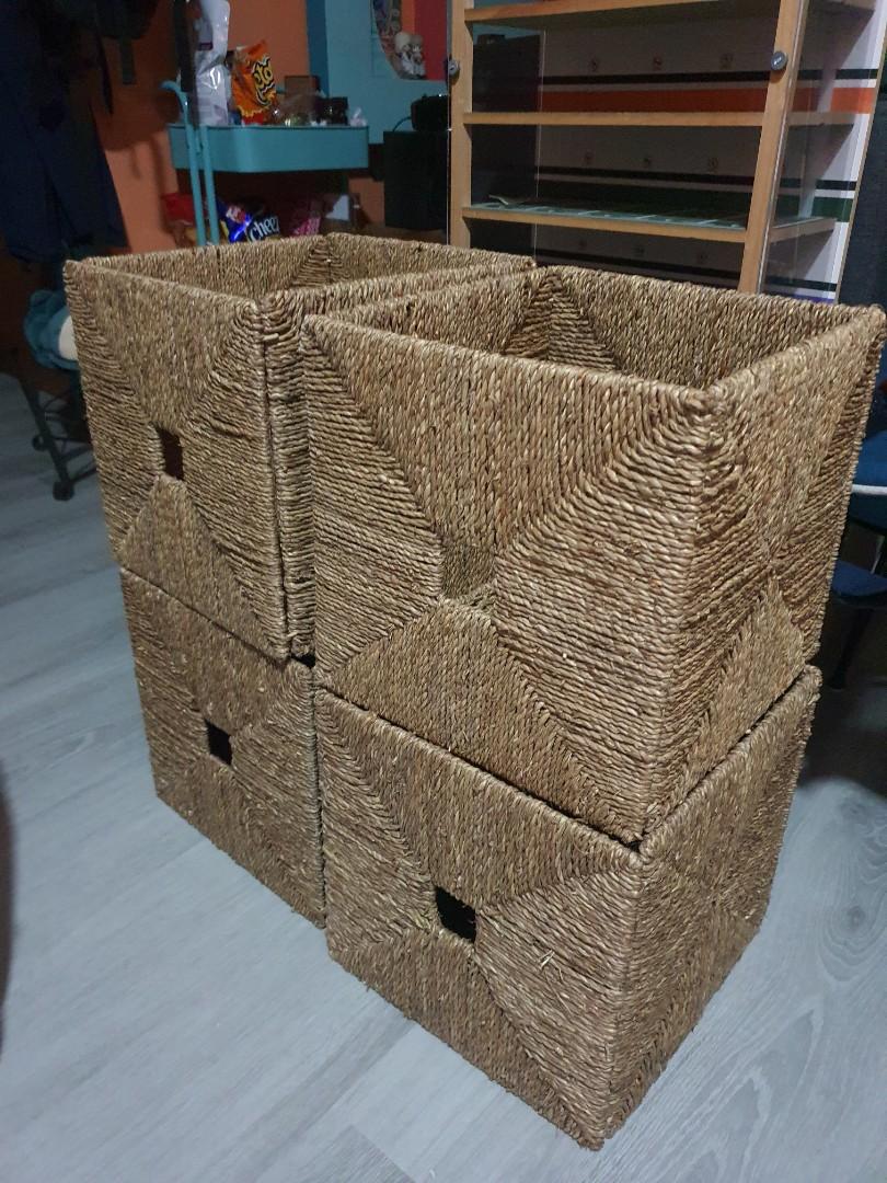 Knipsa Seagrass Basket (Kallax), Furniture & Home Living, Furniture