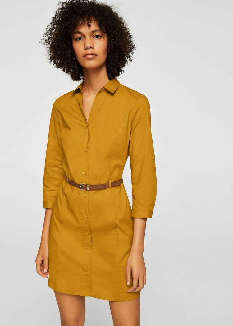 Mango button down dress store