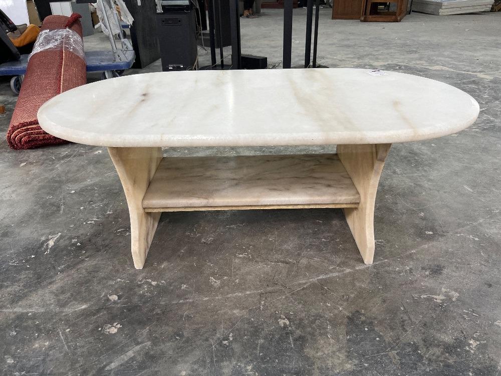 Marble Coffee Table White Colour / Meja Kopi Marmar Warna Putih