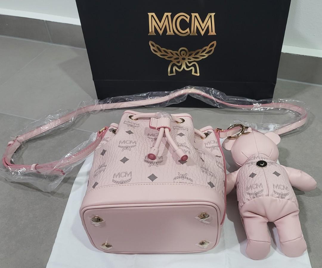 Mcm mini outlet drawstring bag